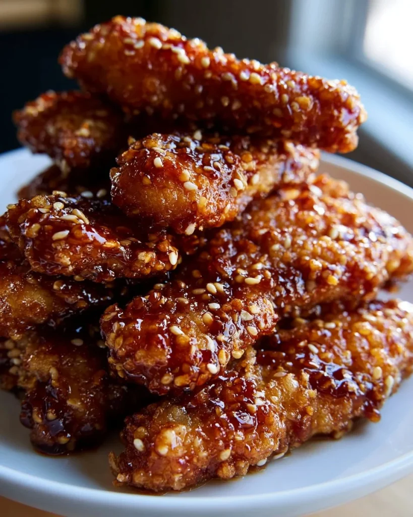 Tiras de pollo con mantequilla de miel y ajo cocinadas en freidora de aire