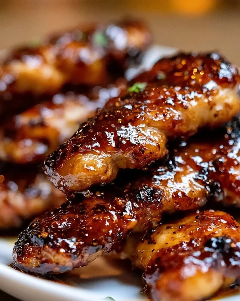 Receta de tiras de pollo con tocino y azúcar moreno, fácil y casera.