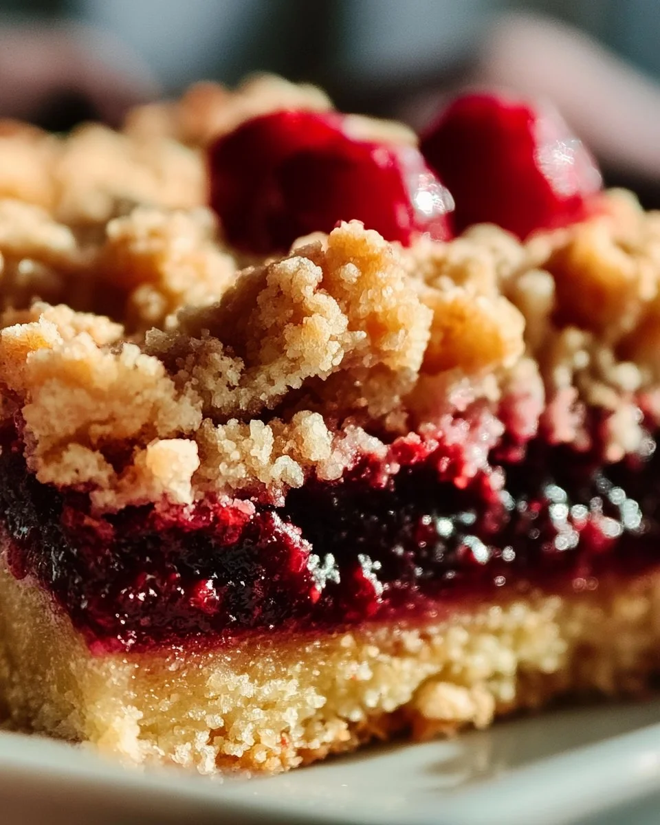 Barras de Miga de Pastel de Cereza