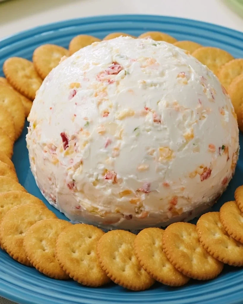 Bola de Queso Hawaiana decorada con piña y jamón