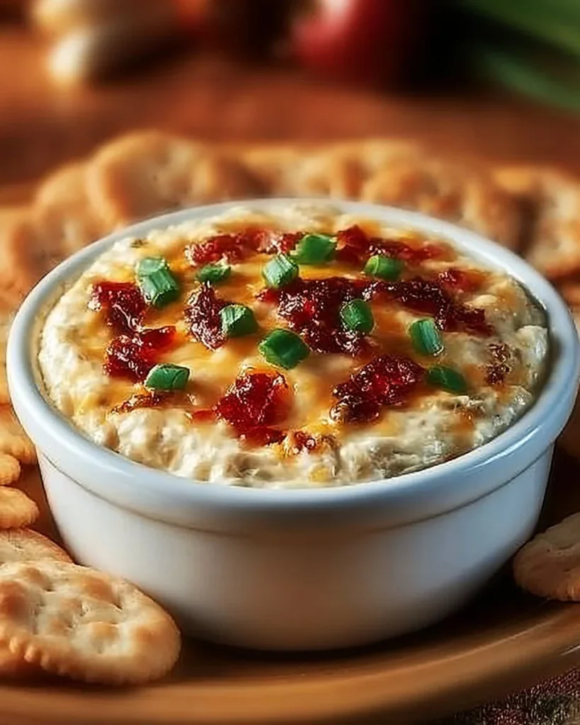 Dip de galletas picante de Alabama servido en un plato