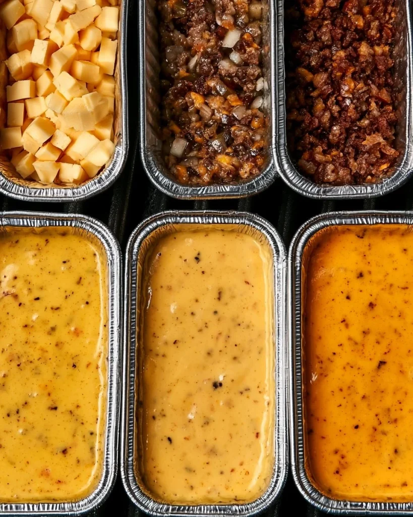 Dip de queso ahumado servido en un tazón con galletas y verduras