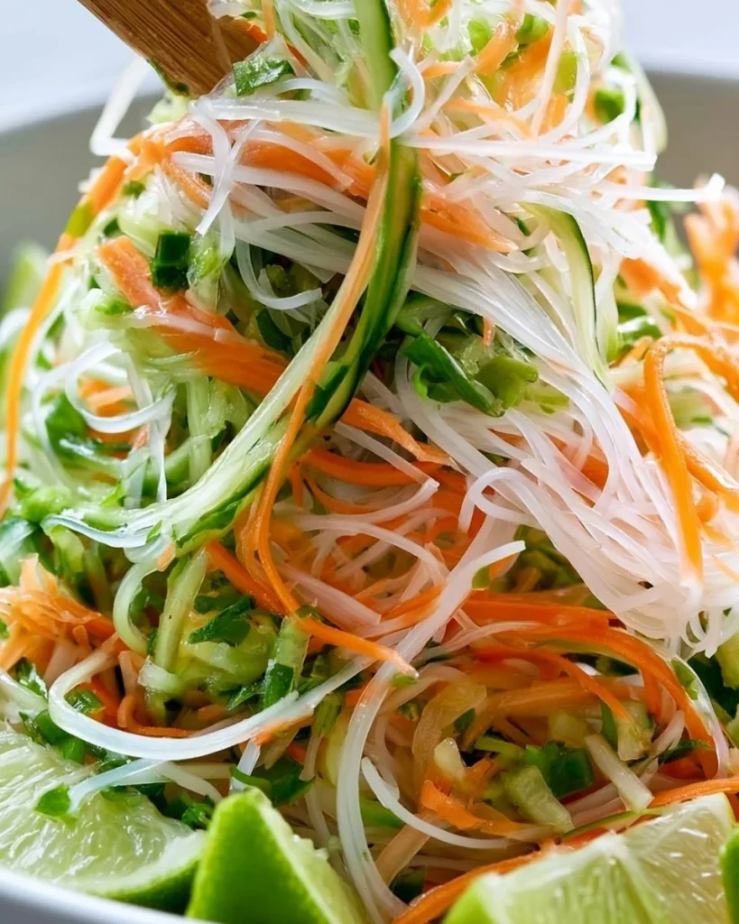 Ensalada de fideos vietnamita fresca y fácil con vegetales