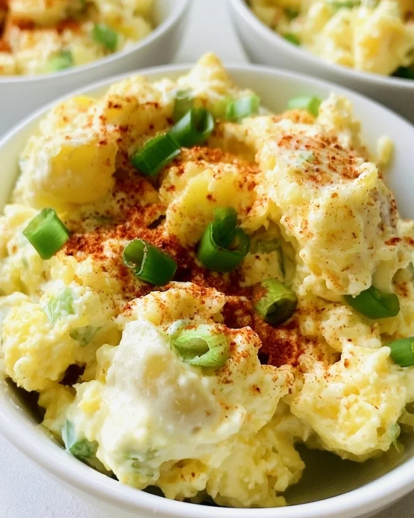 Ensalada de papa sureña con ingredientes frescos y sabrosos.