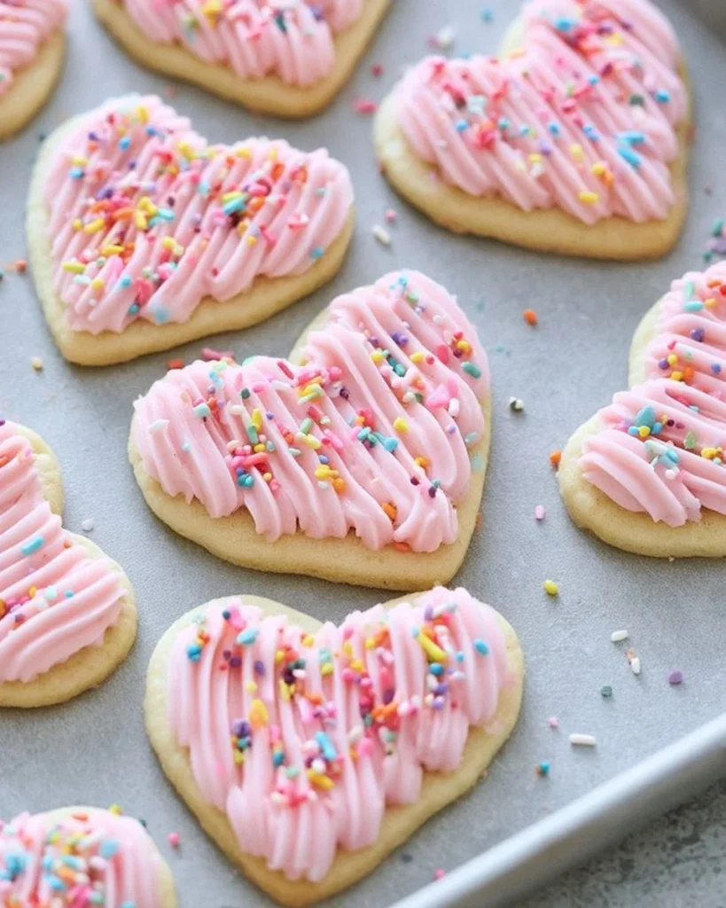 Galletas de azúcar decoradas con glaseado de mantequilla colorido.