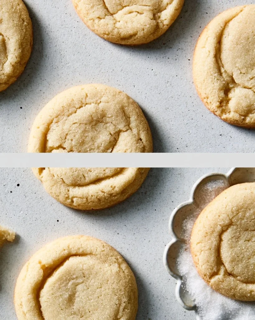 Galletas de azúcar suaves y masticables recién horneadas en un plato