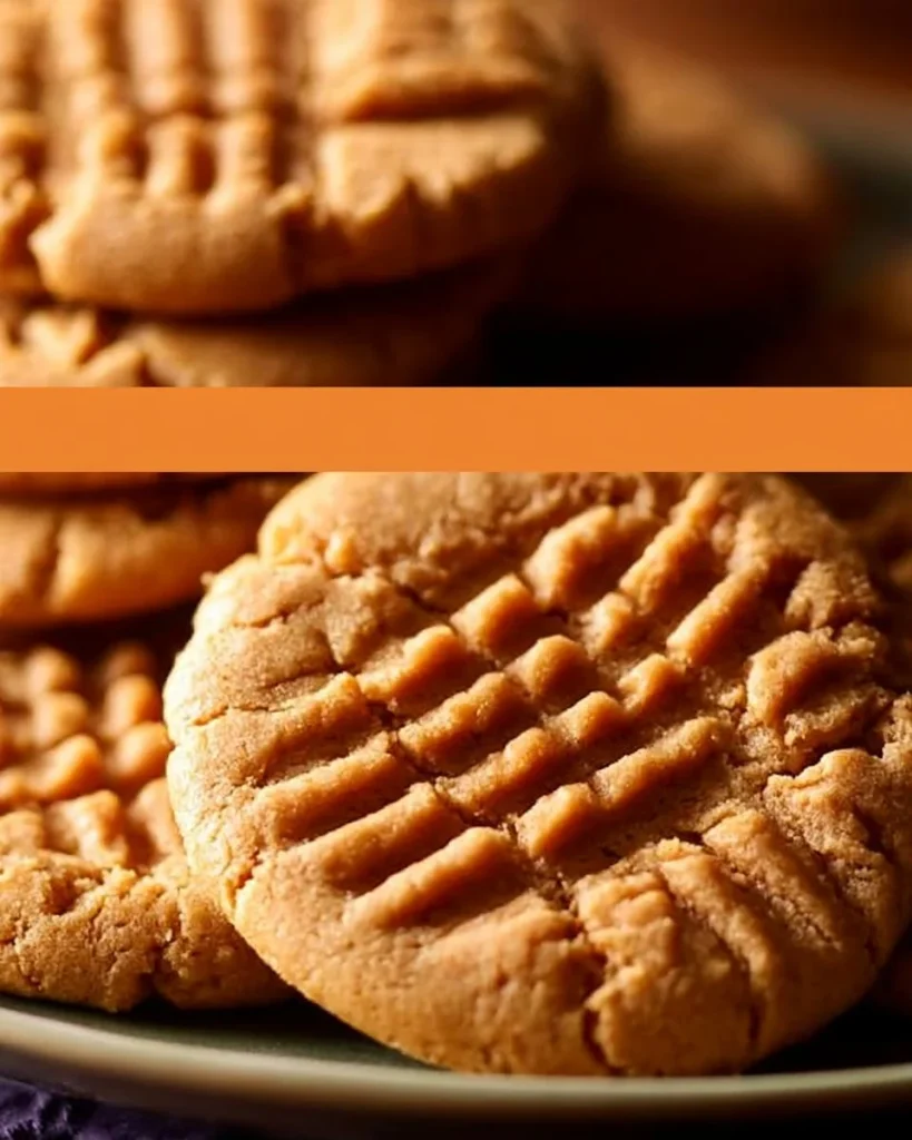 Deliciosas galletas de mantequilla de cacahuate masticables recién horneadas