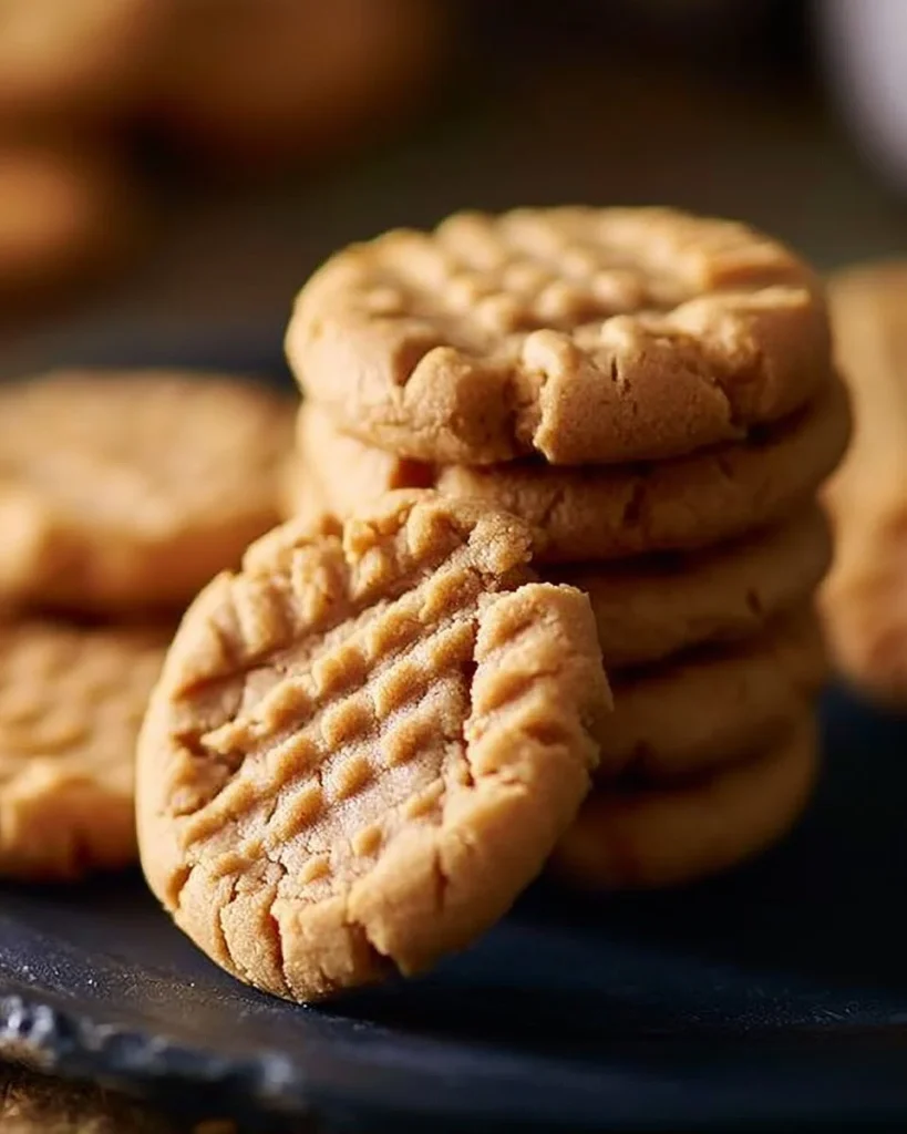 Galletas de mantequilla de cacahuate suaves y masticables en un plato