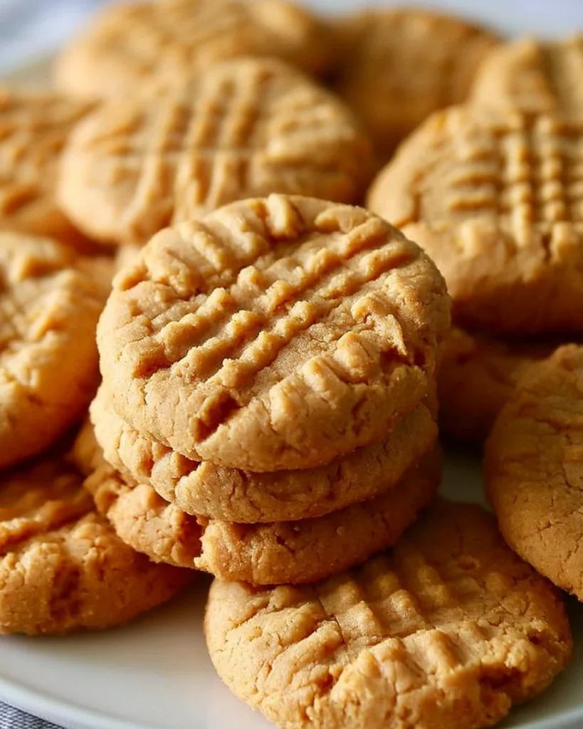 Galletas de mantequilla de maní clásicas recién horneadas