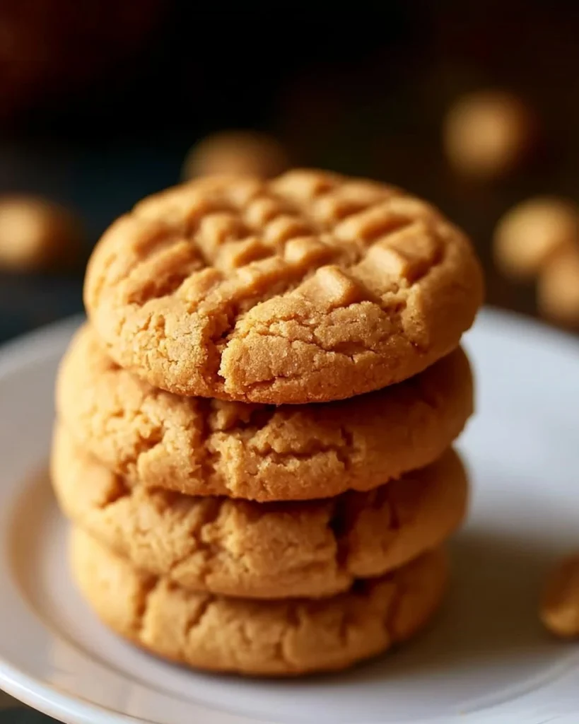 Galletas de mantequilla de maní gruesas y masticables recién horneadas