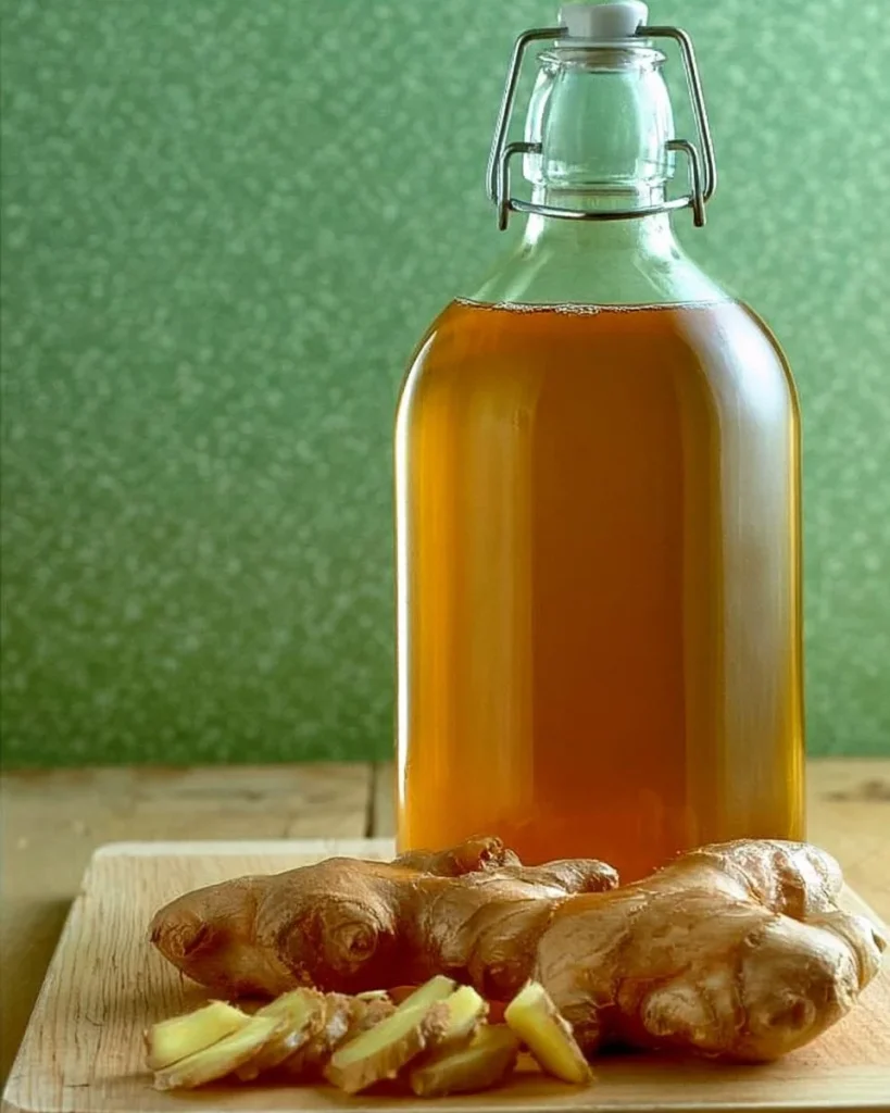 Botella de Ginger Ale Natural con burbujas refrescantes