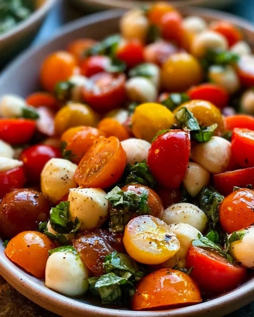 Receta de ensalada Caprese con tomates, mozzarella y albahaca fresca