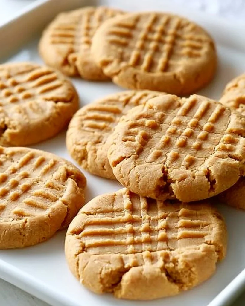 Galletas de mantequilla de maní recién horneadas con 5 ingredientes
