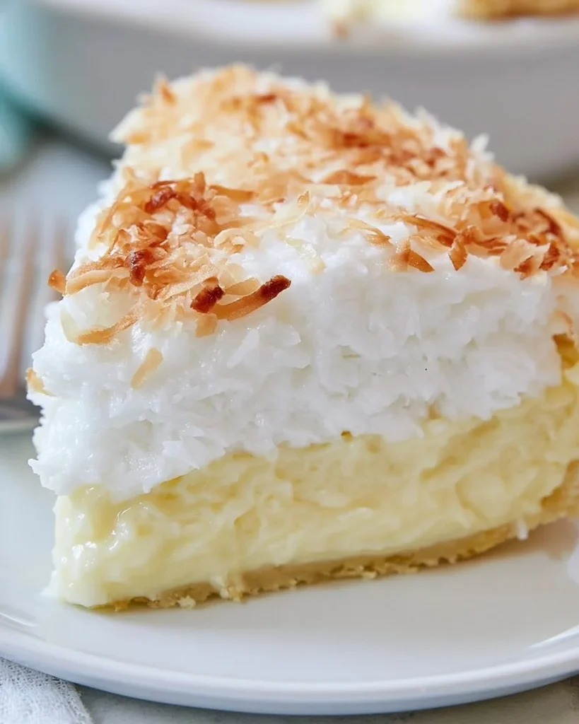 Tarta de crema de coco casera de la abuela, un postre delicioso y tradicional.