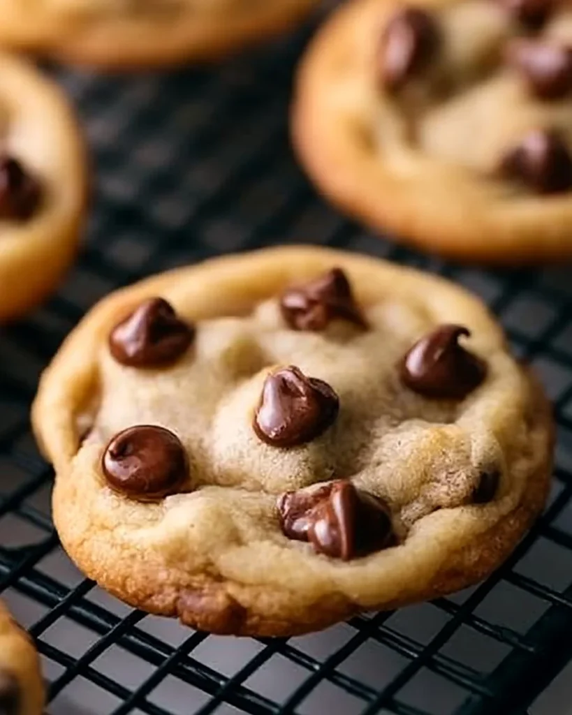 Deliciosas galletas con chispas de chocolate recién horneadas