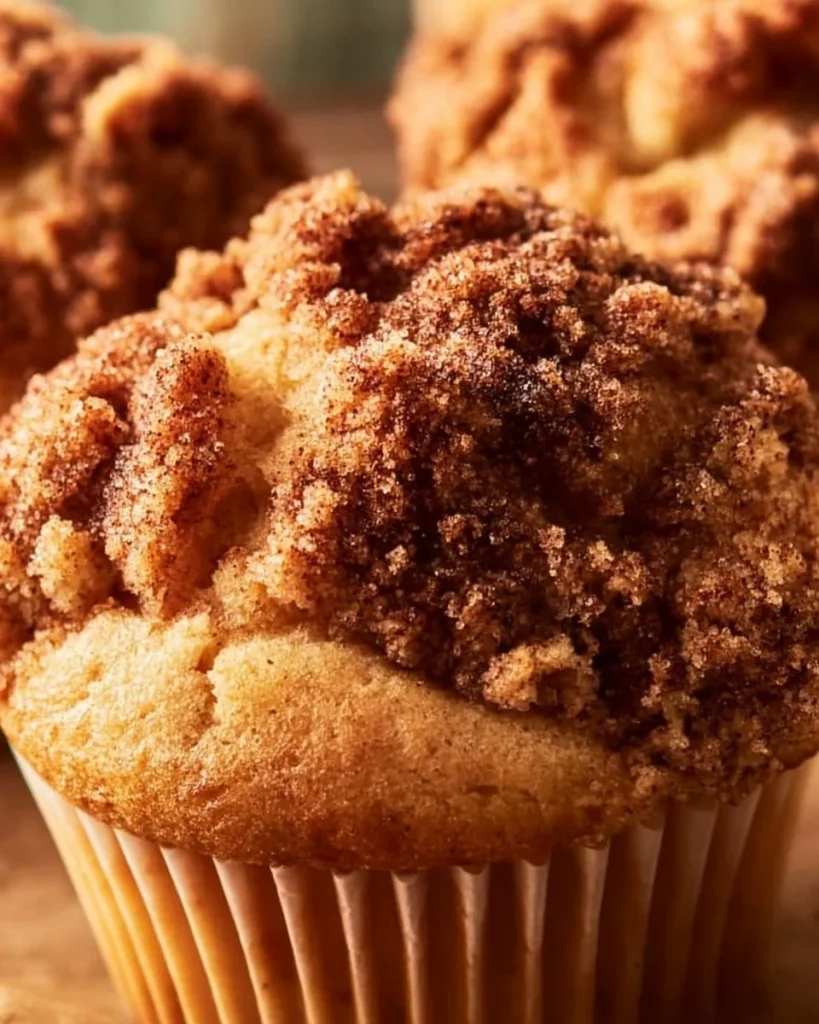 Muffins de Café con Crujiente recién horneados en un plato
