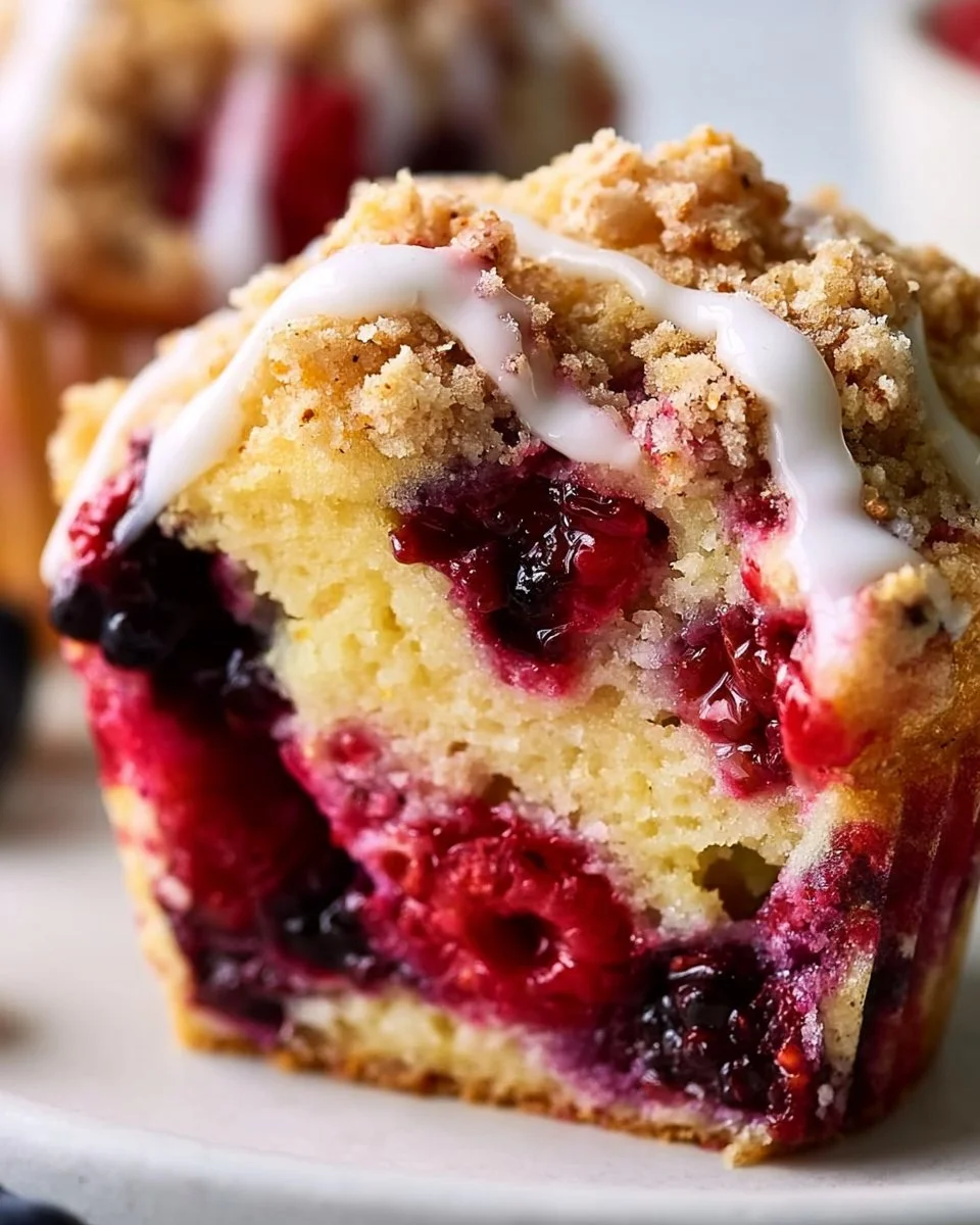 Muffins de Crema de Queso y Frutas del Bosque