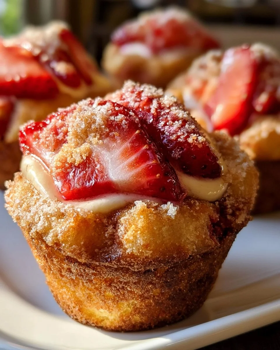 Muffins de Fresa y Queso Crema