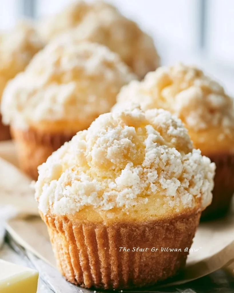 Muffins de limón recién horneados en un plato