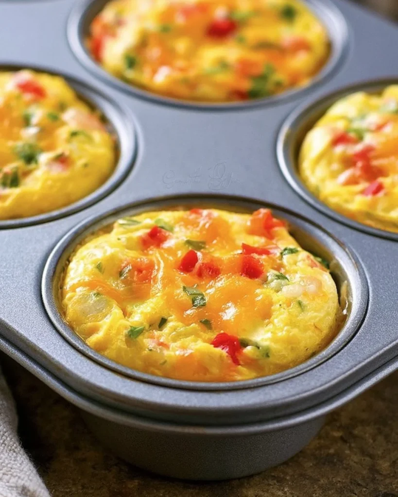 Muffins de omelette de Denver, ideales para un delicioso desayuno.