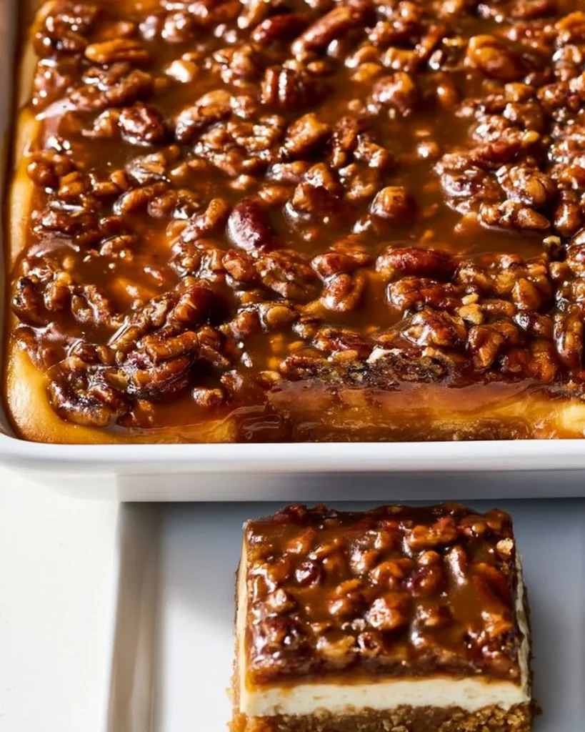 Pastel de queso de pecan, un delicioso postre con nueces pecanas