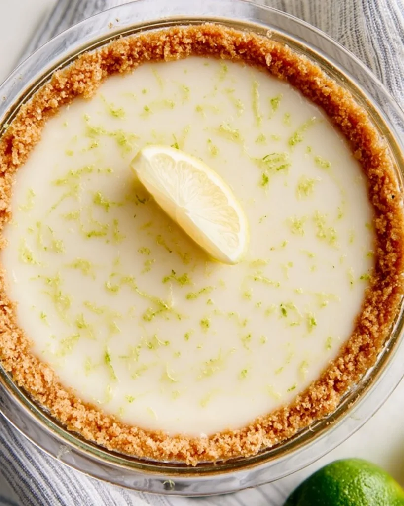 Pay de Lima Key Lime cocinado en freidora de aire, postre delicioso y fácil.
