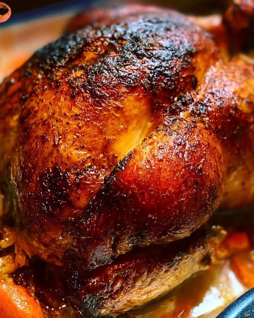 Pollo Asado al Horno dorado y jugoso, listo para servir con guarniciones.