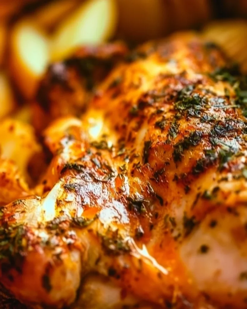 Pollo Asado Entero con Patatas, una receta deliciosa y fácil de preparar.