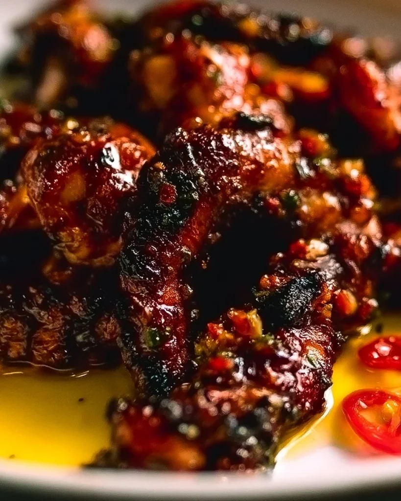 Pulpo bebé marinado crujiente servido en un plato gourmet