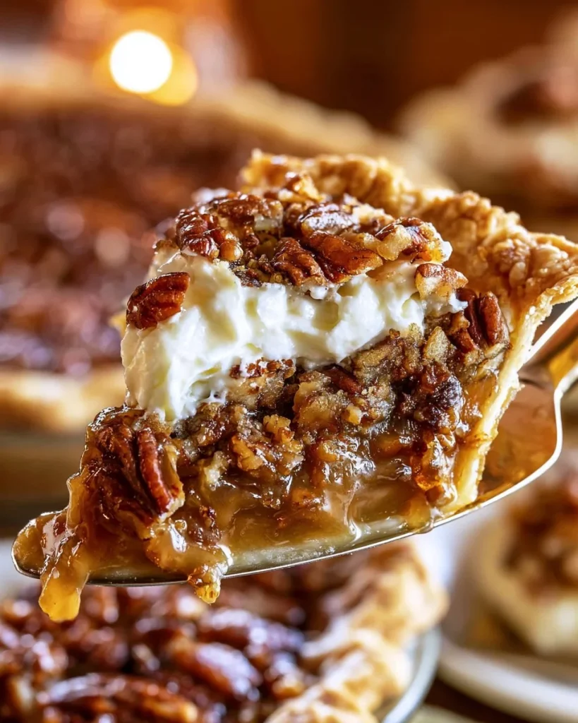 Delicioso pastel de nueces pecanas del sur en un plato elegante.