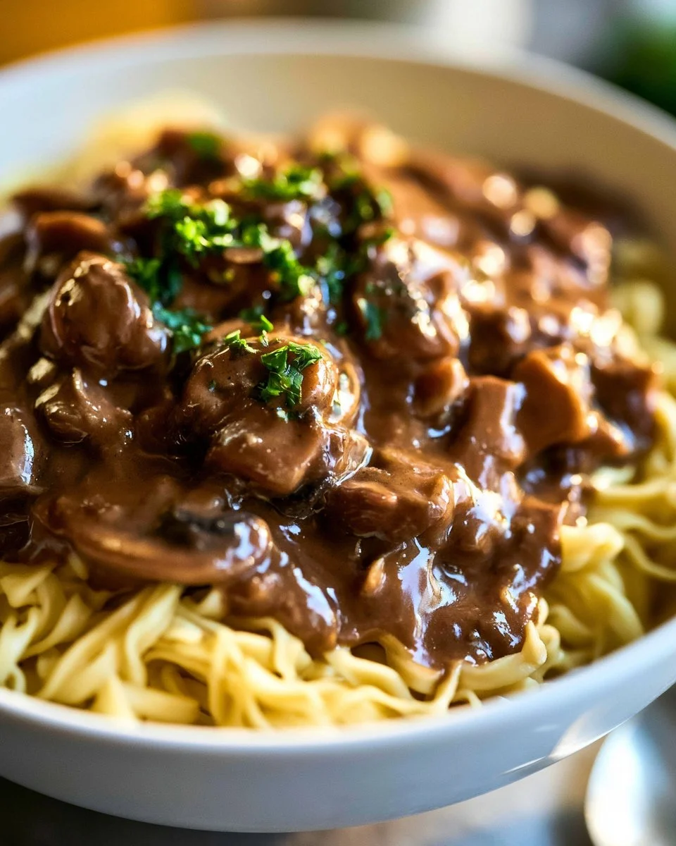 Receta Clásica de Stroganoff de Res
