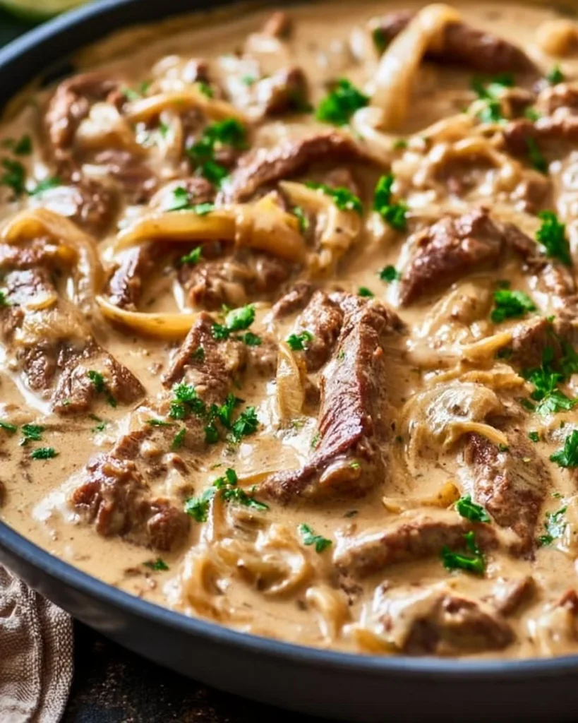 Receta de Strogonoff de carne keto delicioso y saludable