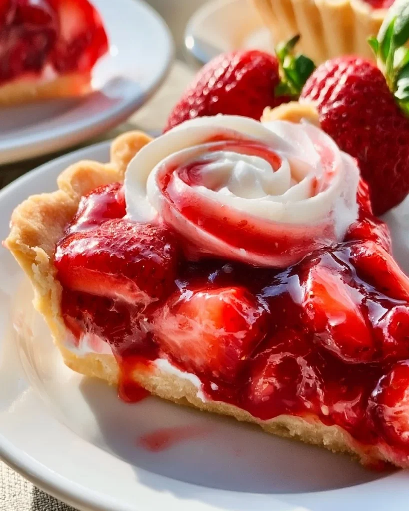 Deliciosa tarta de fresa decorada con fresas frescas y crema pastelera