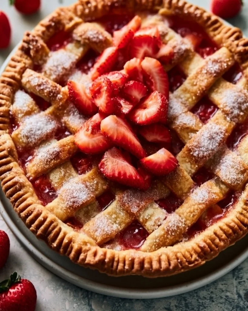 Tarta de Fresa y Durazno con Mantequilla Marrón, un delicioso postre casero
