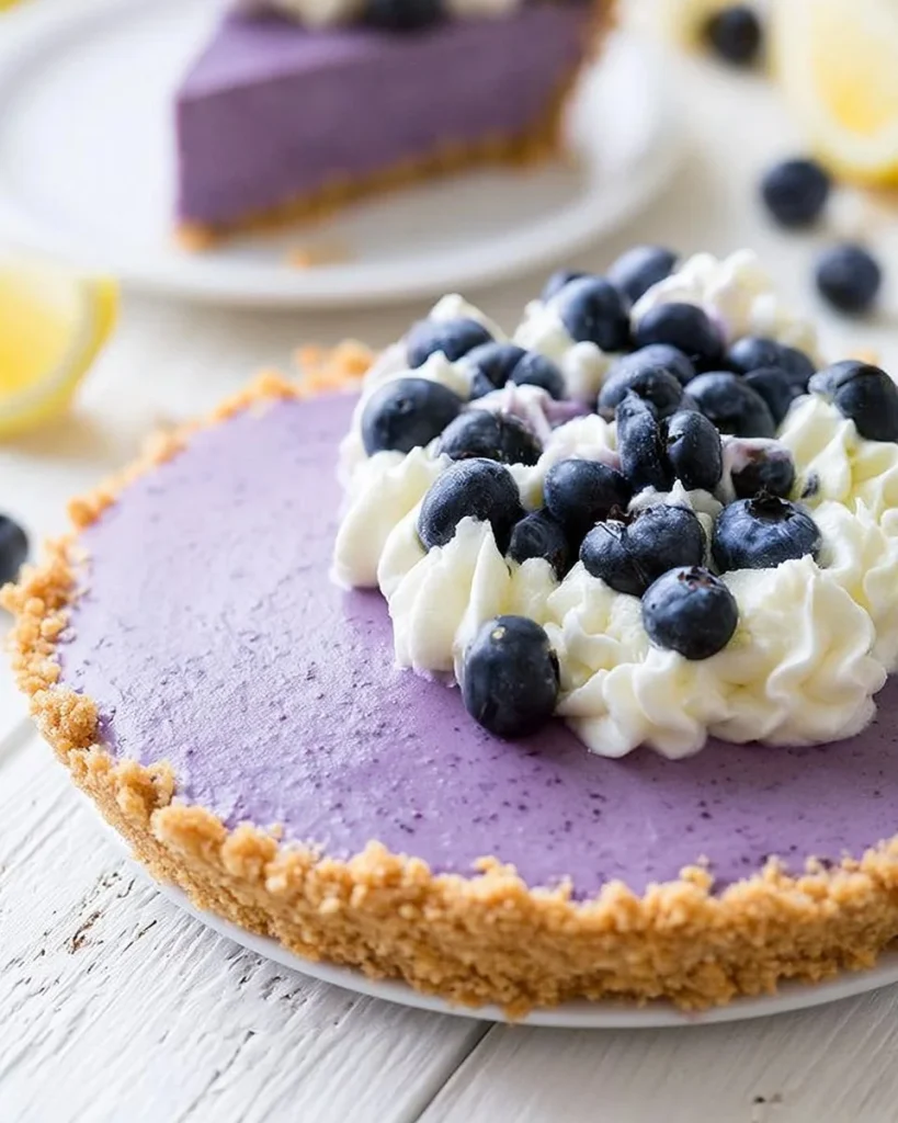 Tarta de Limón con Arándanos fresca y deliciosa, ideal para postres