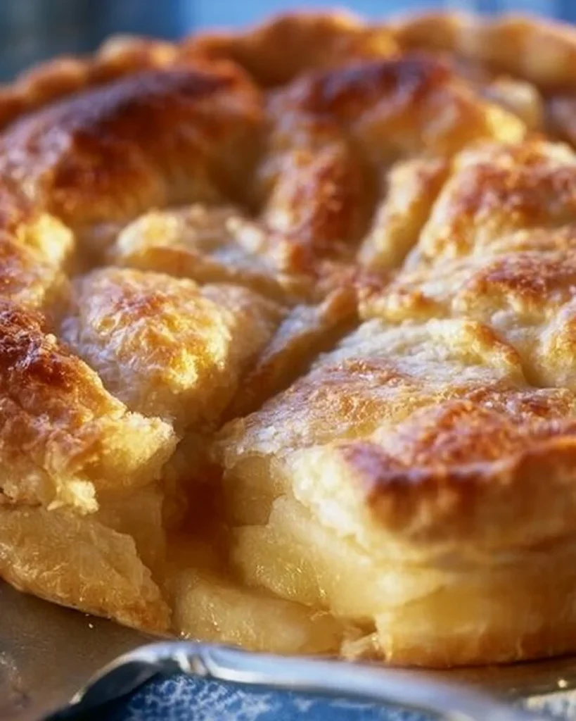 Deliciosa tarta de manzana cinta azul recién horneada