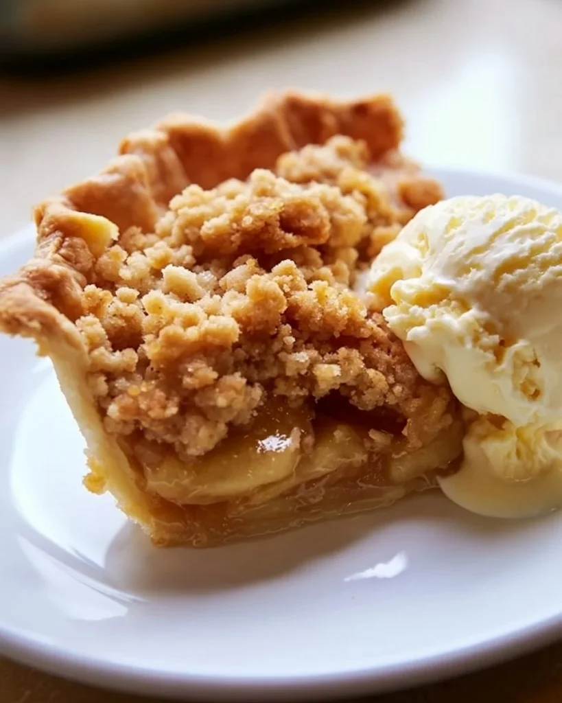 Tarta de manzana con migas fresca y tentadora