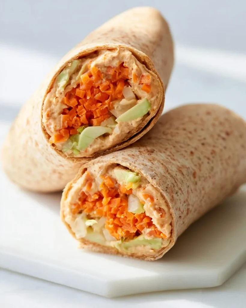 Deliciosos wraps de atún picantes preparados con ingredientes frescos y sabrosos
