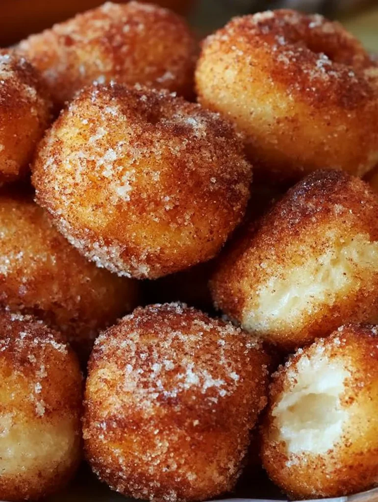 Bocaditos de galleta con azúcar y canela recién horneados.