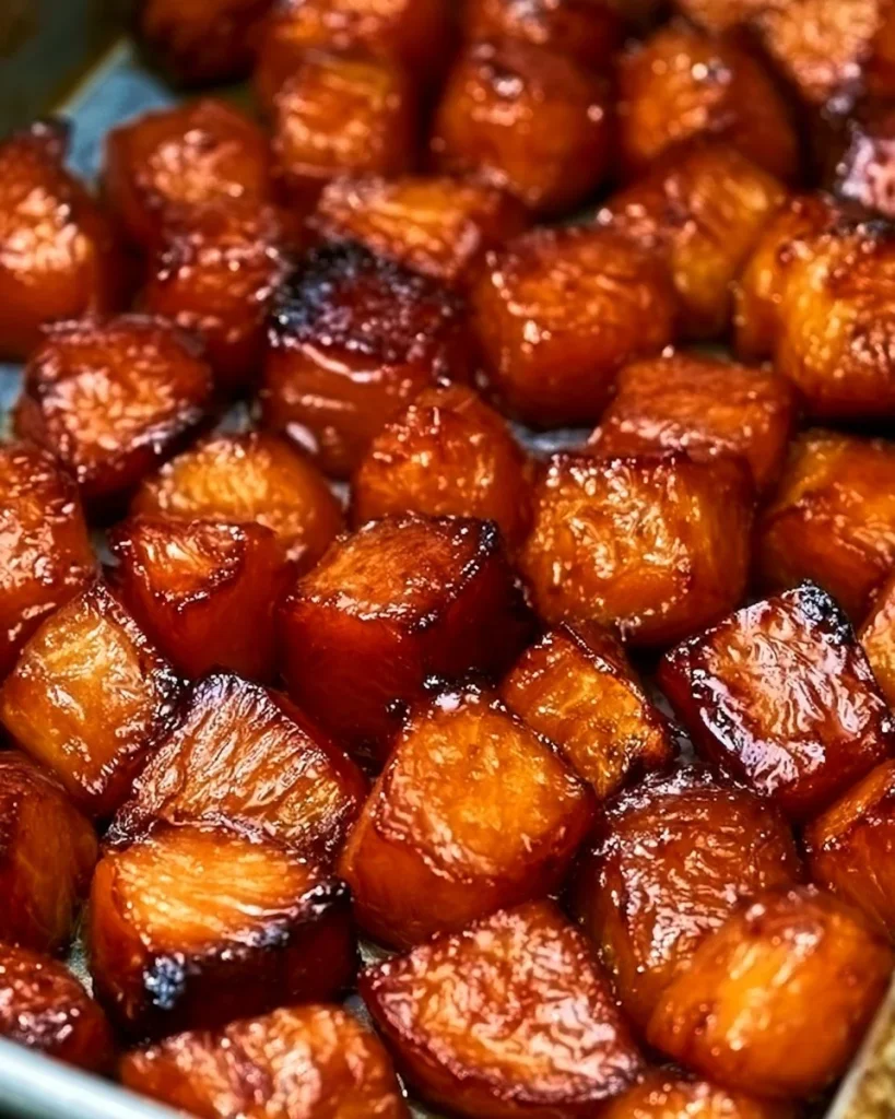 Bocados de salmón ahumado glaseado servidos como snack de verano