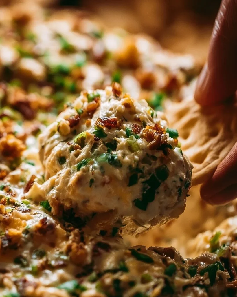 Bolita de Queso con Piña lista para servir en un plato decorativo