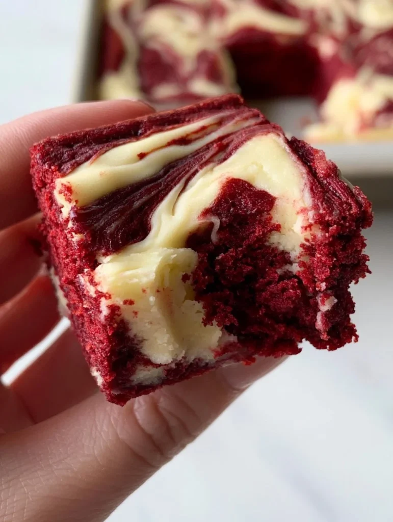 Brownies de queso crema de terciopelo rojo, un postre suave y delicioso