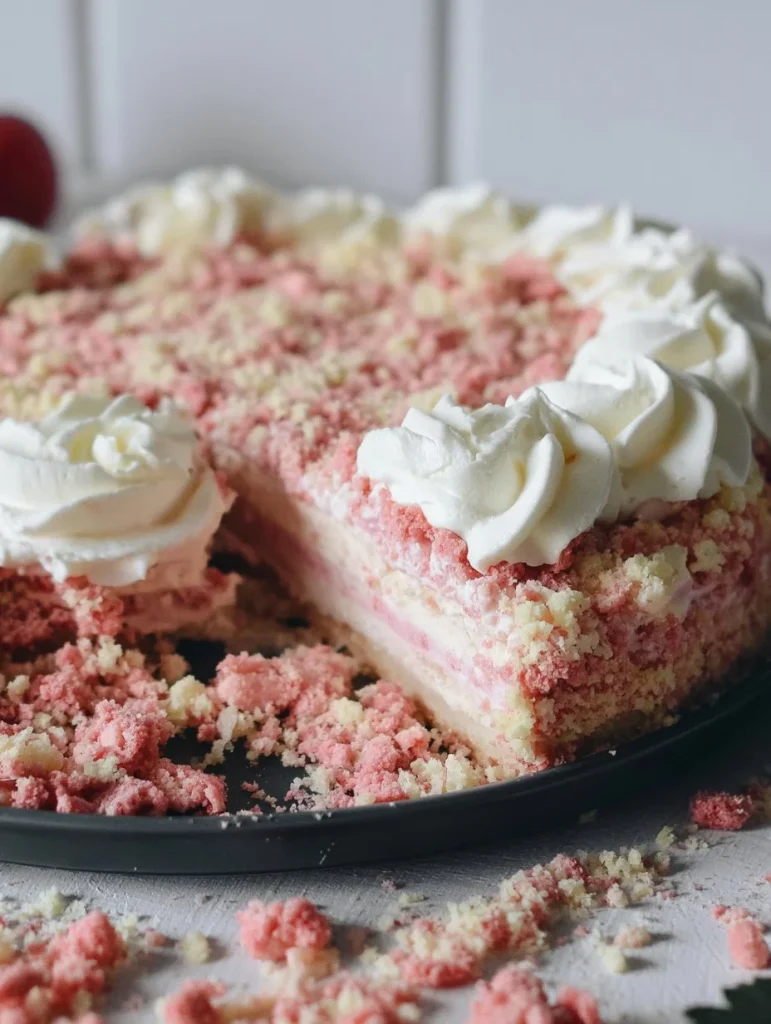 Cheesecake de Fresa Crocante decorado con fresas frescas y una base crujiente.