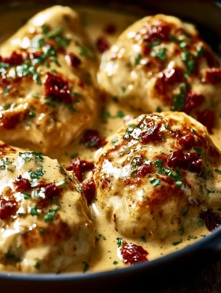 Receta de crema de pollo Marry Me en olla de cocción lenta