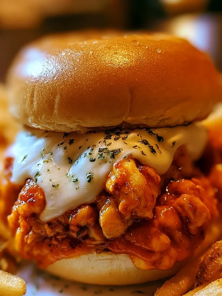 Sloppy Joes de pollo cajún servidos en un plato con ingredientes frescos