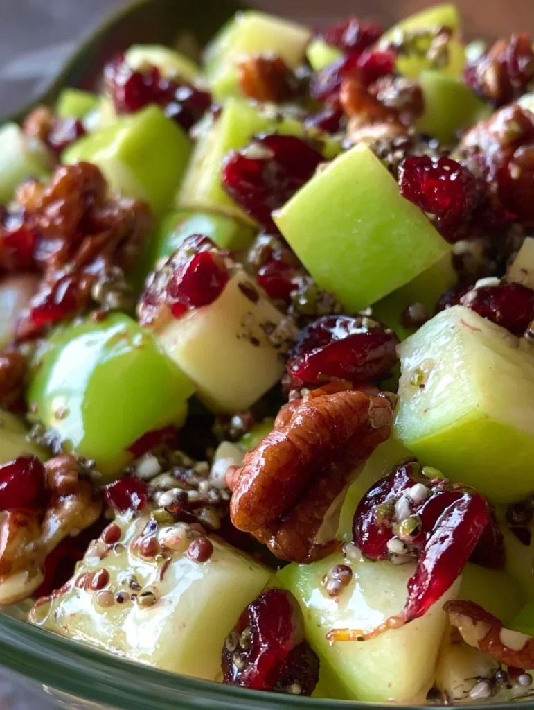 Ensalada de manzana fresca con ingredientes saludables y coloridos