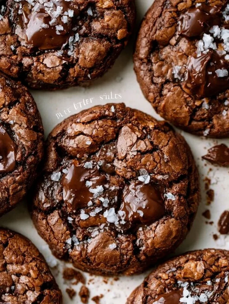 Galletas de brownie saladas recién horneadas en un plato.