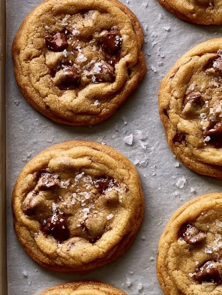 Galletas de chispas de chocolate recién horneadas sobre una mesa