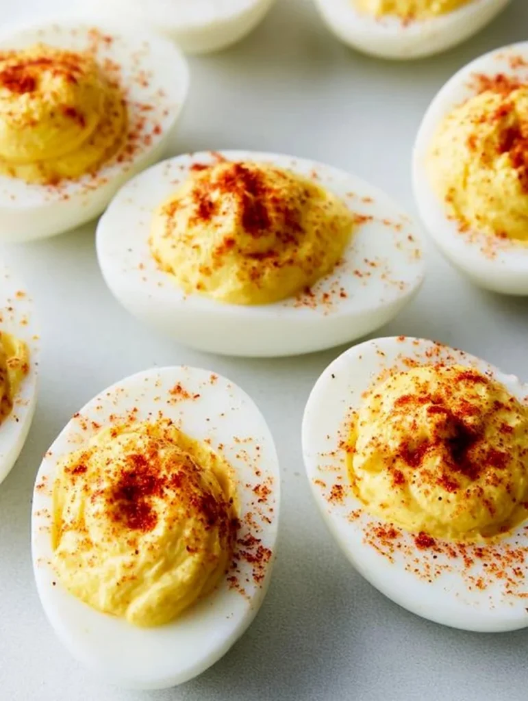 Deliciosos huevos endiablados listos para servir como aperitivo
