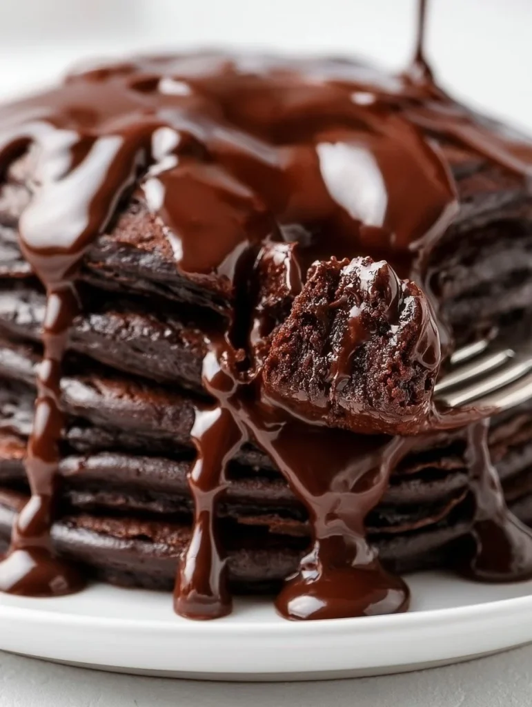 Deliciosos panqueques de chocolate servidos en un plato